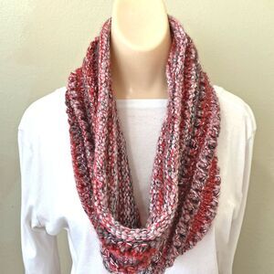 Handmade Womens Infinity Scarf Red